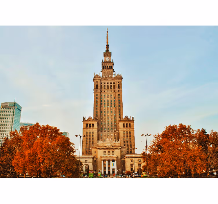 Living room blind inspired by warsaw palace of culture - TenStickers