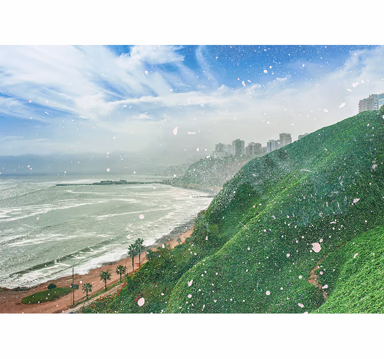 Living room blind beach at barranco - TenStickers