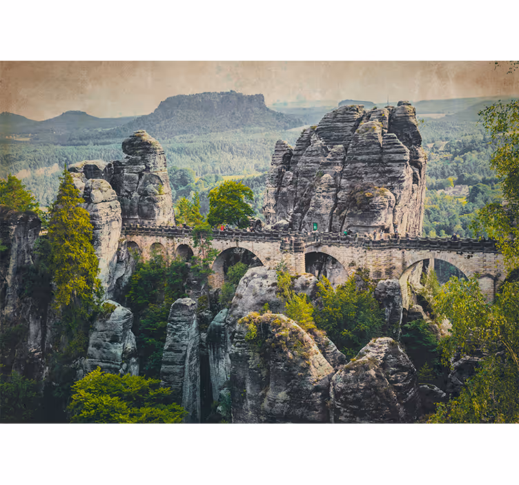 Living room blind inspired by a beautiful stone bridge - TenStickers