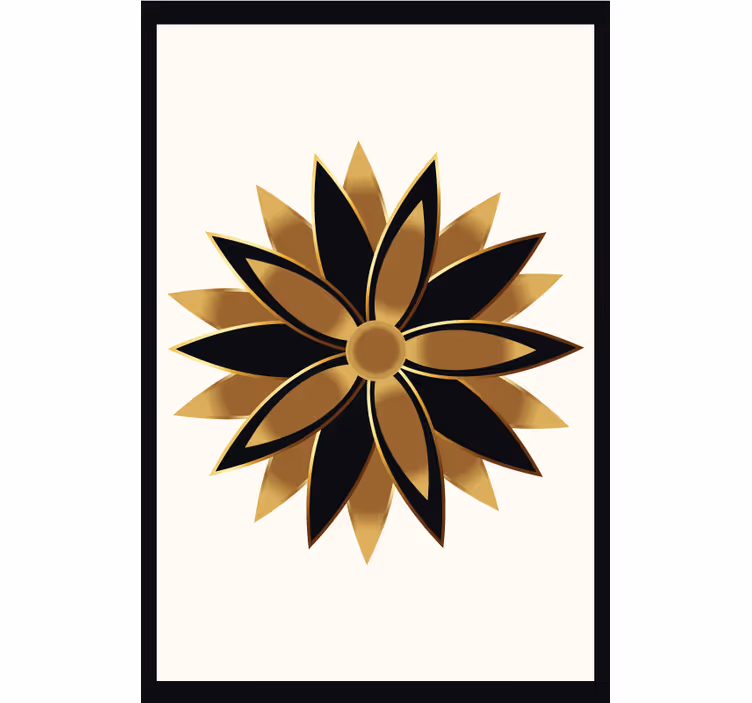 Living room blind with golden flowers design - TenStickers