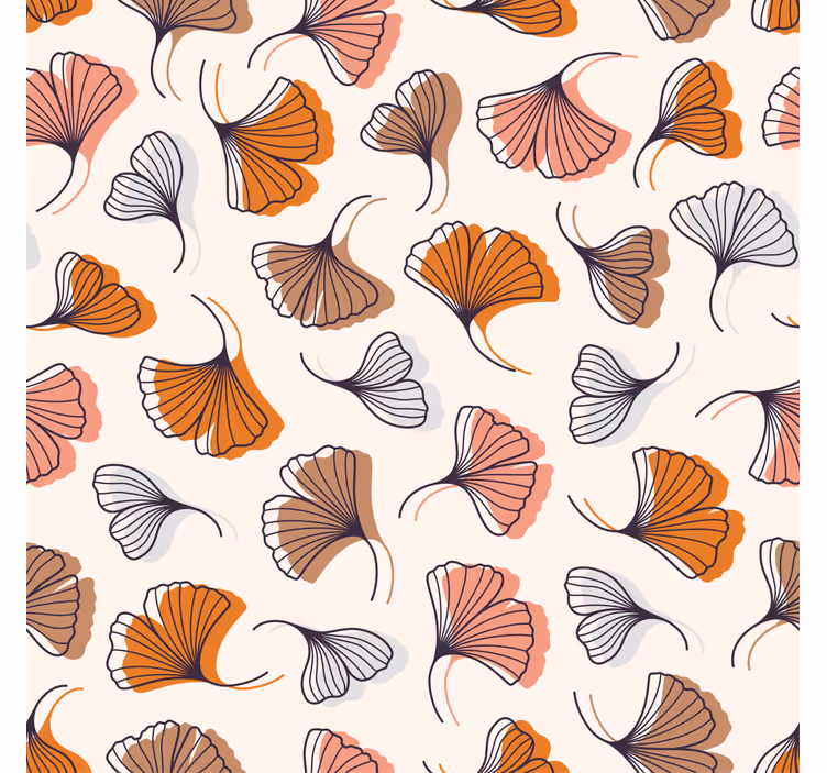 Living room blind ginkgo leaves hand-drawn design - TenStickers