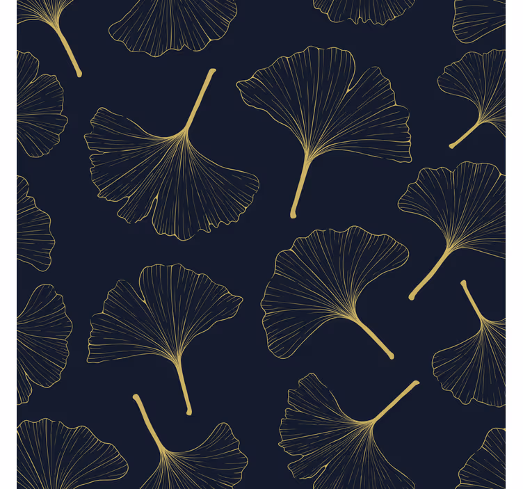 Living room blind 3d golden ginkgo leaves - TenStickers