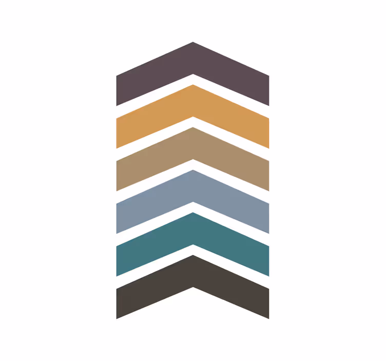 Living room blind in earth-toned arrow nordic design - TenStickers