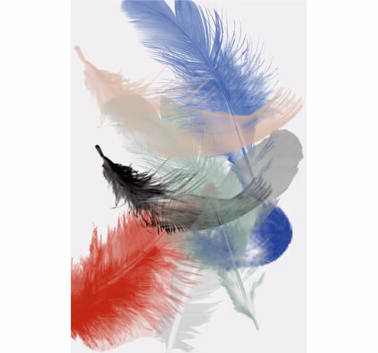 Living room blind with colorful abstract feathers design - TenStickers
