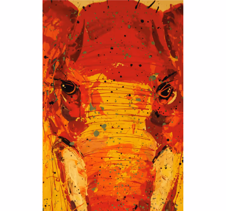 Living room blind with colorful artistic elephant face - TenStickers