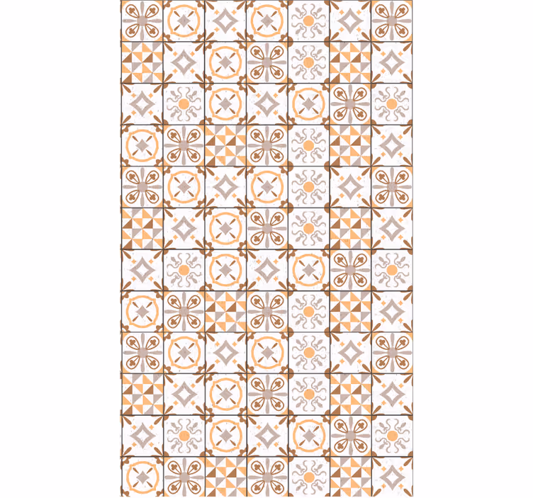 Roller blind beige with brown squares pattern - TenStickers