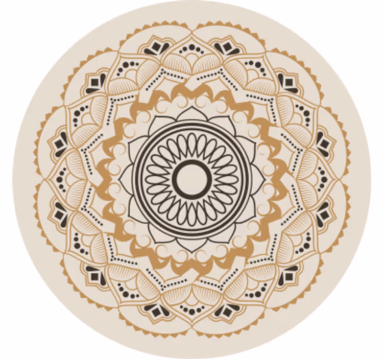Roller blind beige with beige mandala circular design - TenStickers