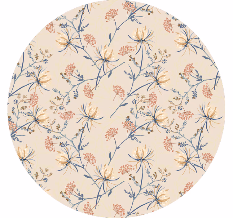 Roller blind beige botanical bloom design - TenStickers