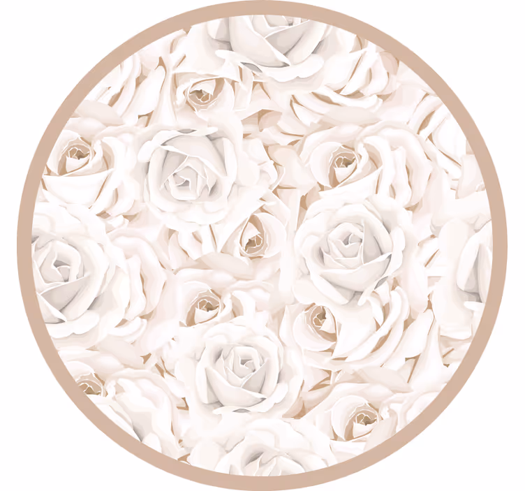Roller blind beige elegant white roses - TenStickers
