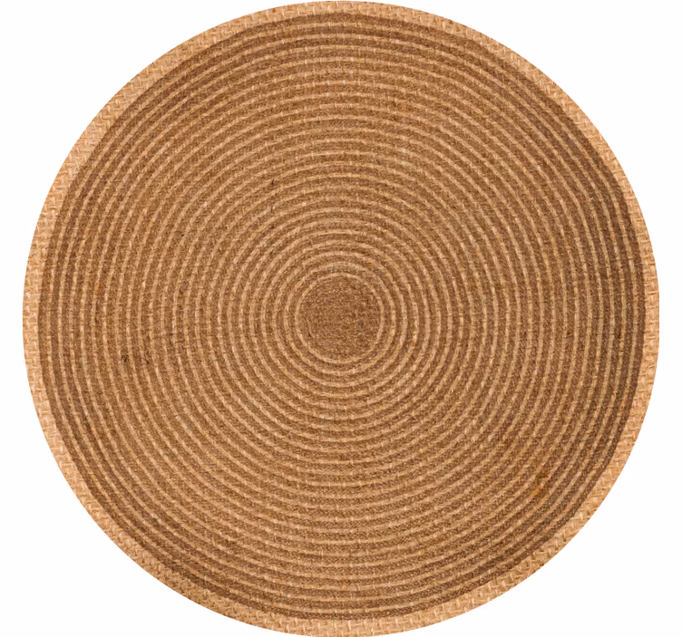 Roller blind beige with circular jute texture - TenStickers