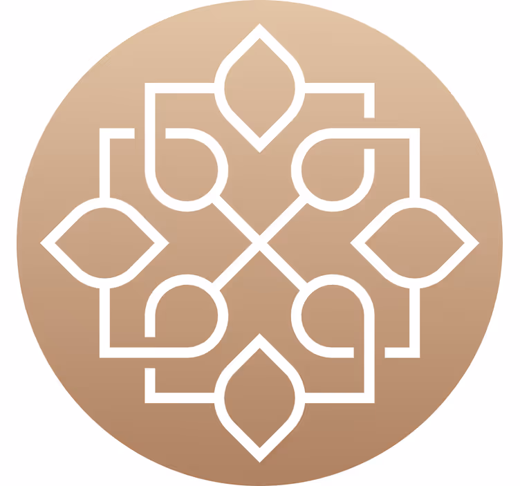 Roller blind beige simple geometric mandala design - TenStickers