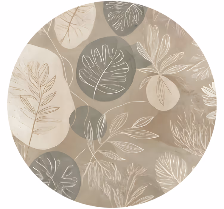 Roller blind beige neutral botanical design - TenStickers