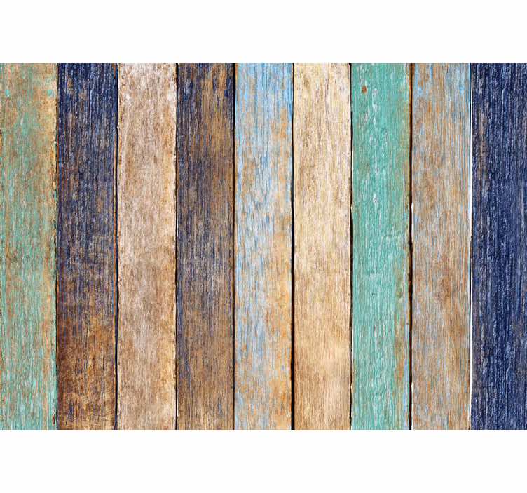 Colorful wooden planks bedroom blind - TenStickers