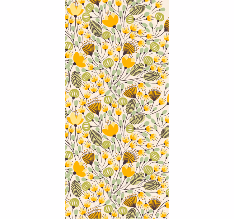 Yellow floral lace bedroom blind - TenStickers