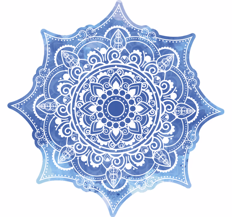 Bedroom blind aquarella blue mandala design - TenStickers