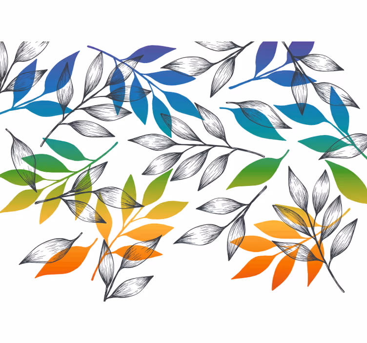 Rainbow leaves motif bedroom blind - TenStickers