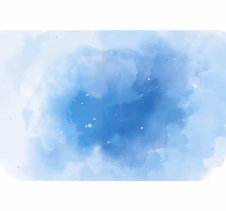 Bedroom blind minimalistic blue watercolor - TenStickers