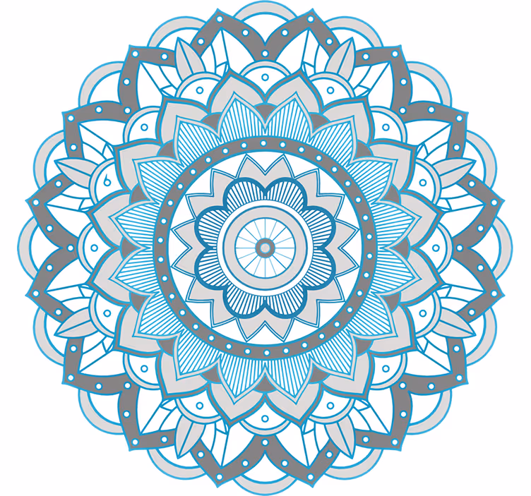 Bedroom blind with blue mandala design - TenStickers