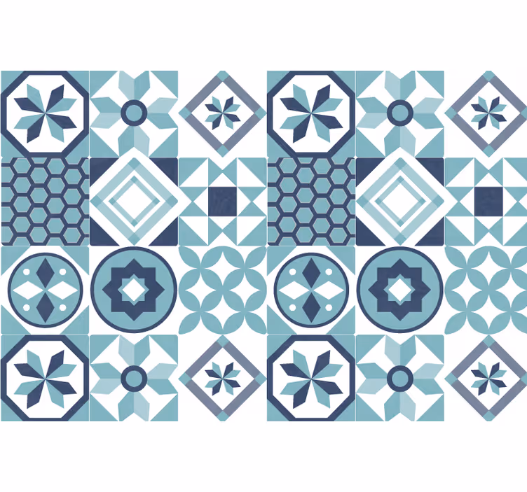 Bedroom blind with dark blue patterns - TenStickers