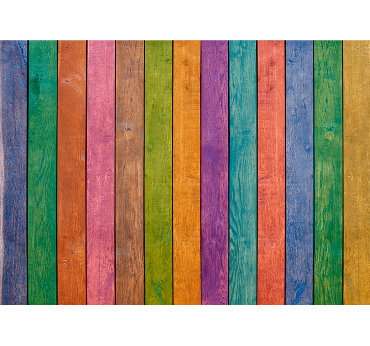 Bedroom blind with a wooden multicolor pattern - TenStickers