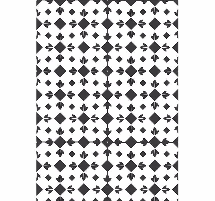 Bedroom blind with black and white tiles design - TenStickers