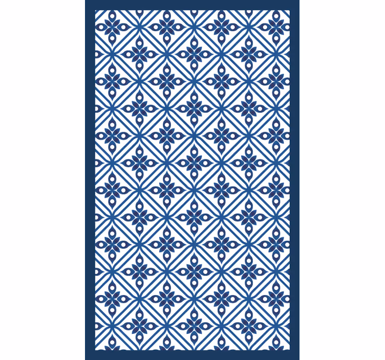 Bedroom blind in traditional japanese blue and white pattern - TenStickers
