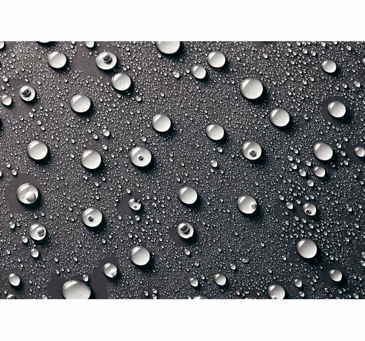 Blind grey gray bathroom wall mural with water bubbles - TenStickers