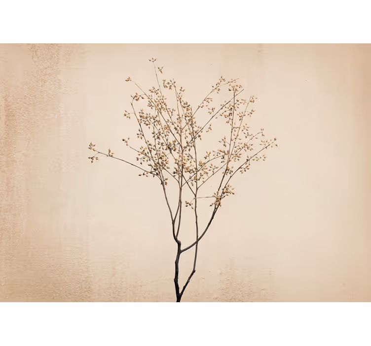 Roller blind beige japandi style bloom - TenStickers