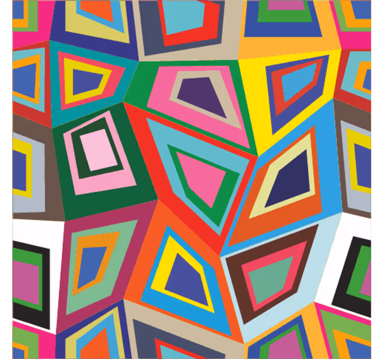 Vintage roller blind with colorful abstract squares - TenStickers