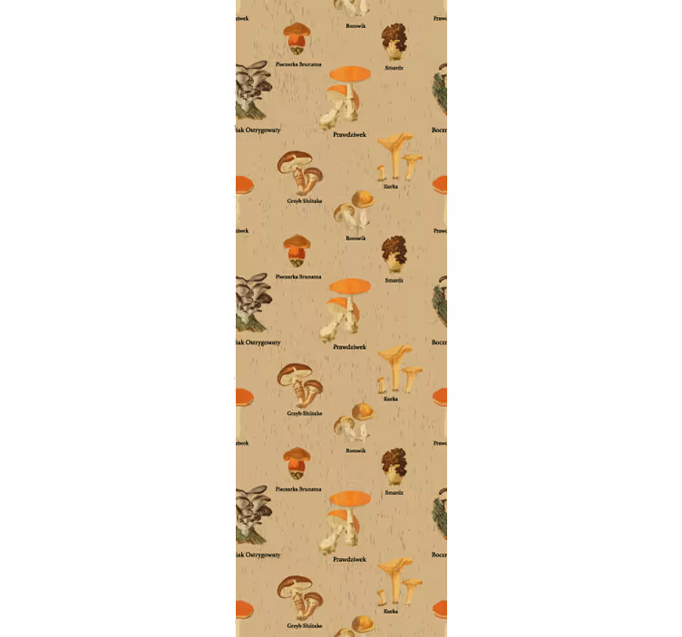 Vintage roller blind featuring vintage mushroom designs - TenStickers