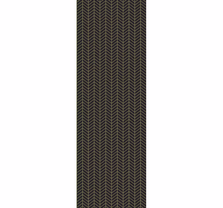 Vintage roller blind in dark brown with gold lines - TenStickers