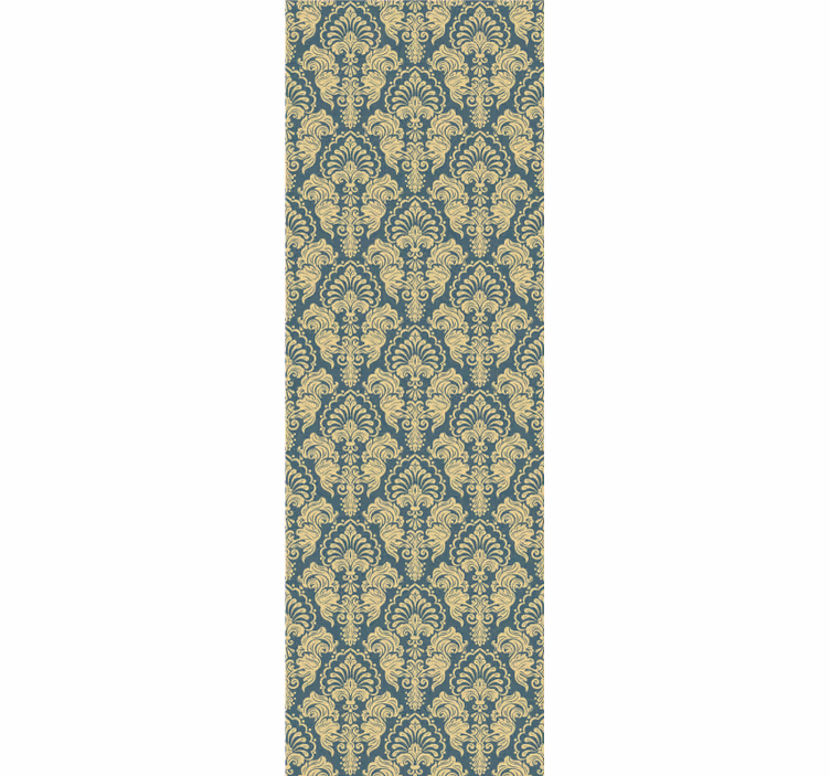Vintage roller blind in turquoise and yellow pattern - TenStickers