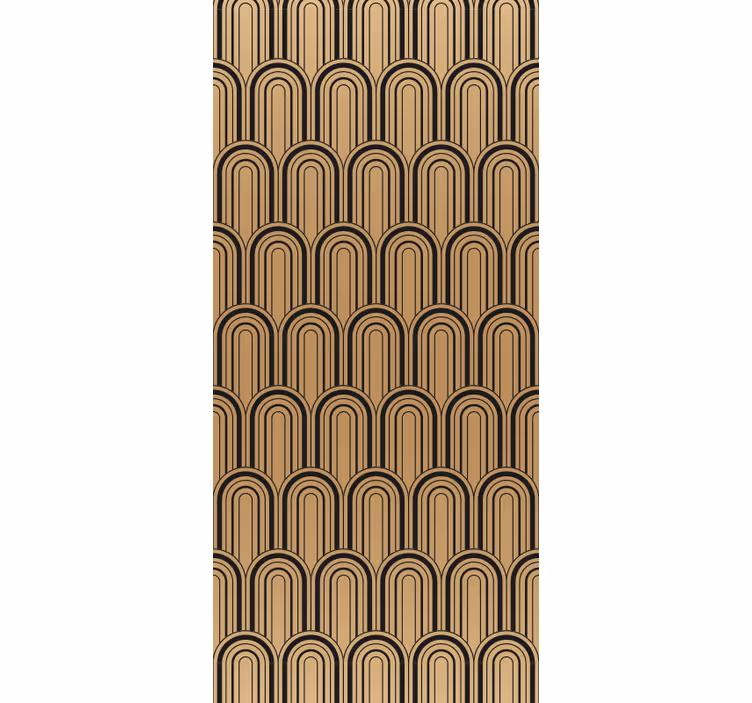 Vintage roller blind with golden arc decor pattern - TenStickers