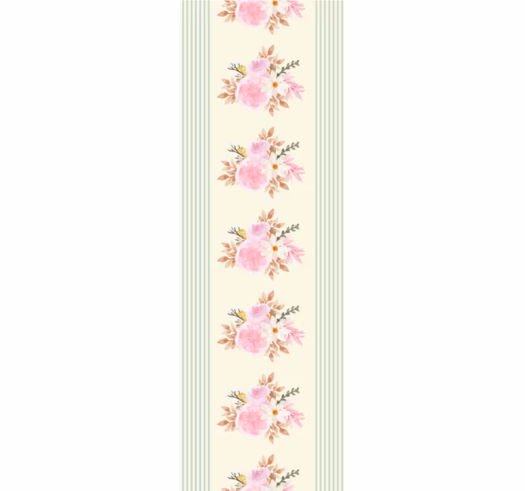 Vintage roller blind french provincial stripe floral - TenStickers