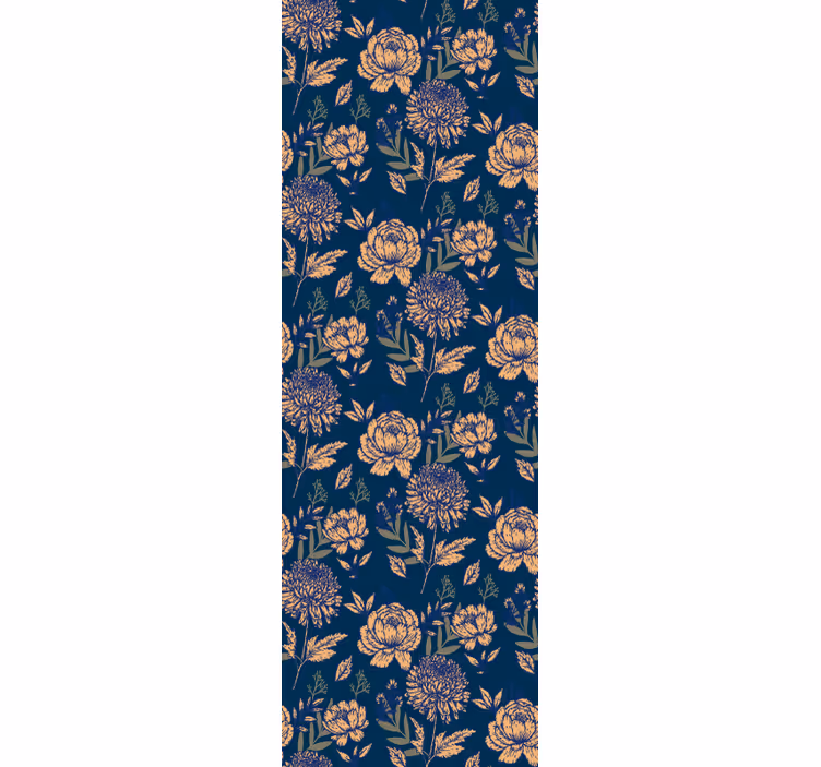 Vintage roller blind in french provincial blue and yellow - TenStickers