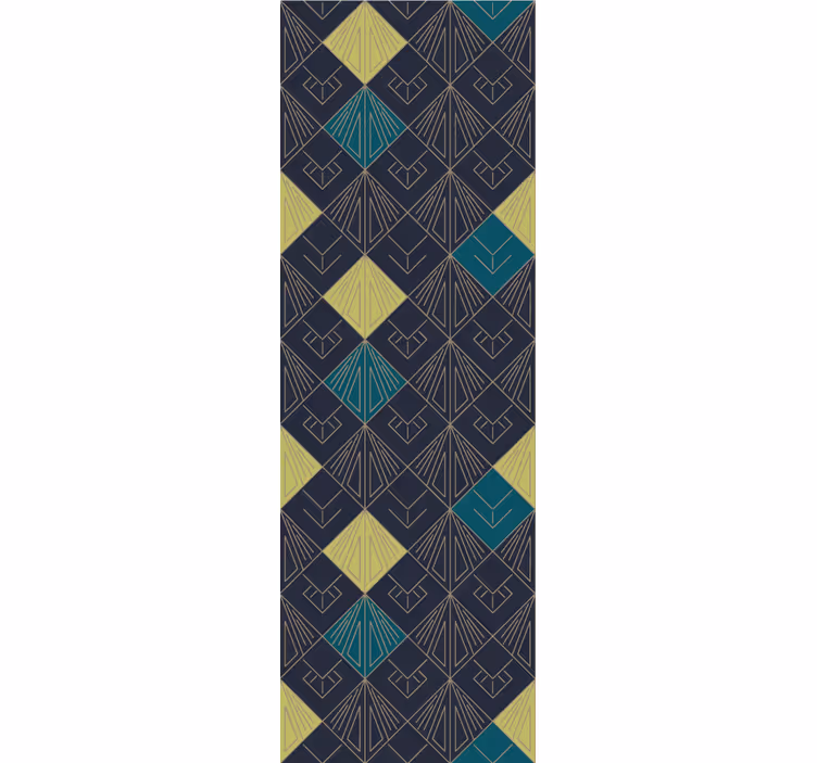 Vintage roller blind with gray and light blue design - TenStickers