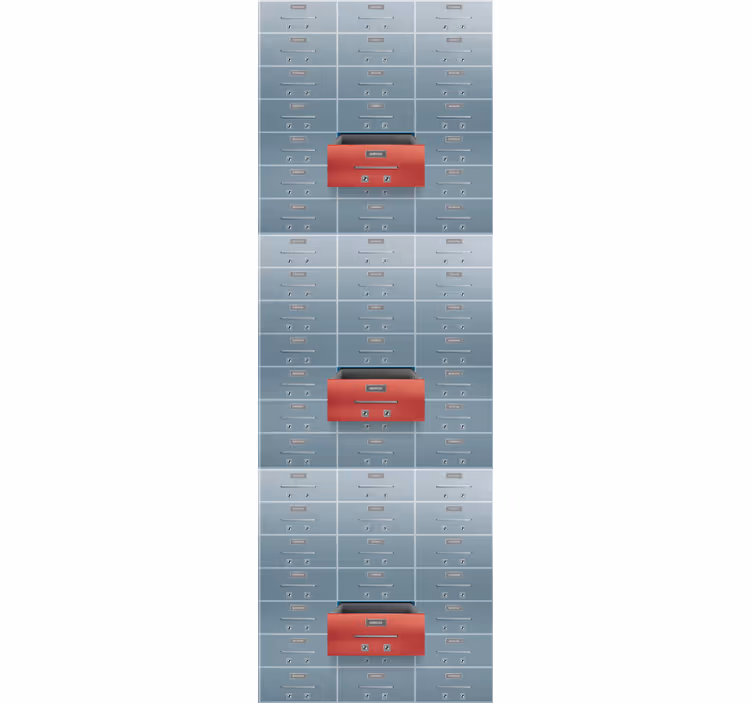 Vintage roller blind with metal storage boxes - TenStickers