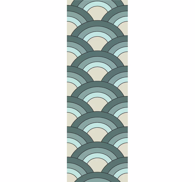 Vintage roller blind in blue shaded scales pattern - TenStickers