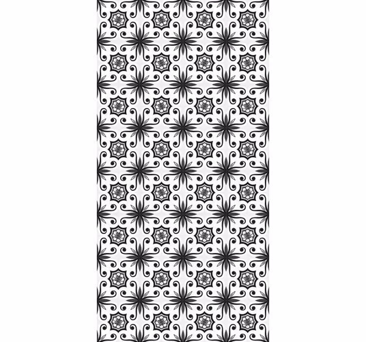 Vintage roller blind in black tile design - TenStickers