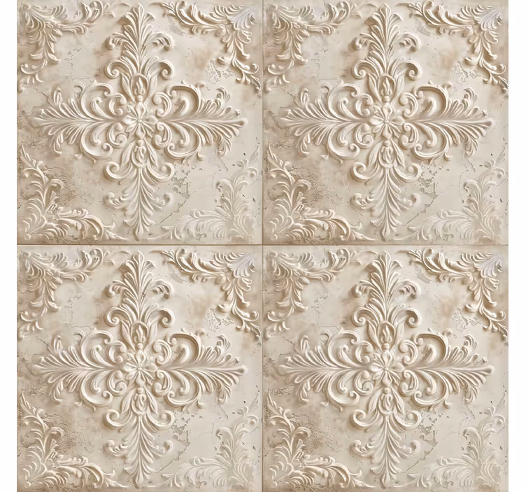 Vintage roller blind in beige tiles - TenStickers