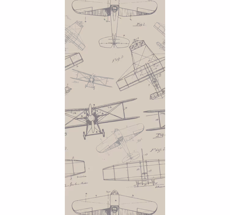 Vintage roller blind with vintage planes pattern - TenStickers