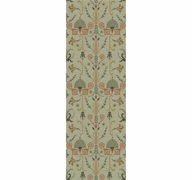 Vintage roller blind in green floral classic pattern - TenStickers