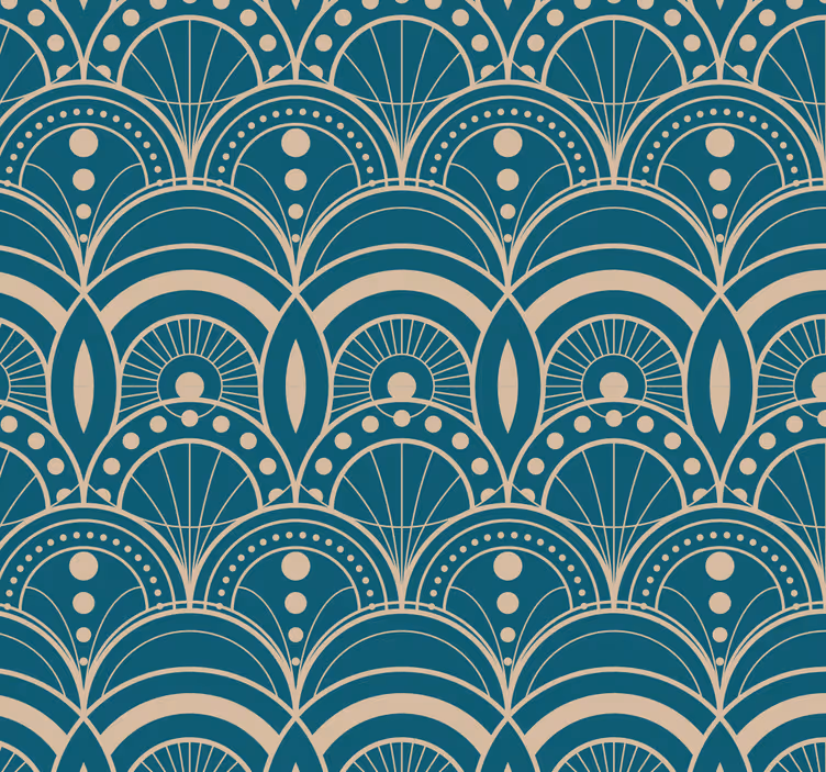 Vintage roller blind vintage art deco wallpaper - TenStickers