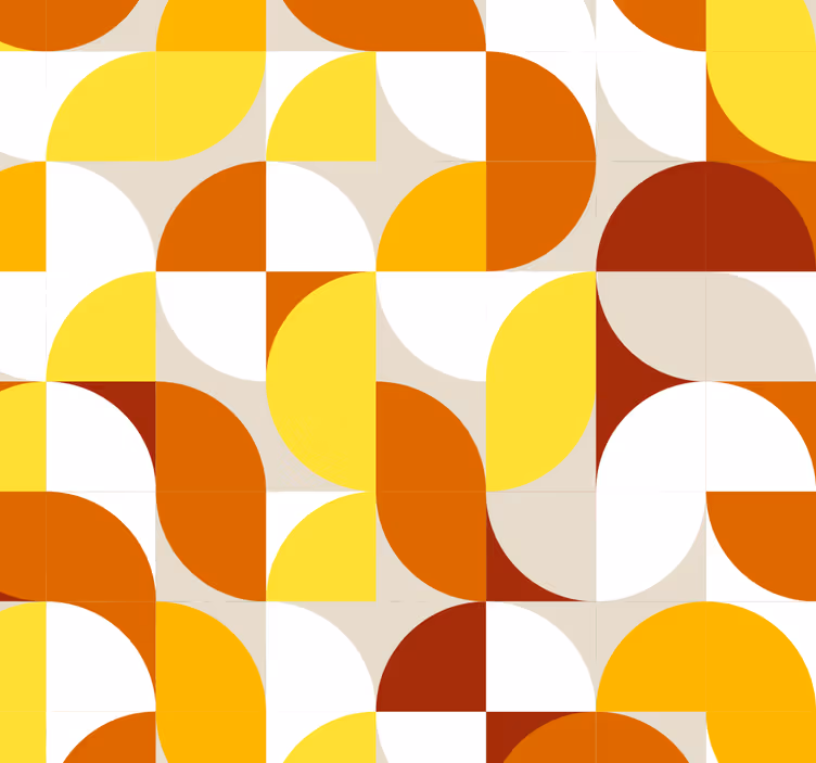 Vintage roller blind in orange and yellow hues - TenStickers