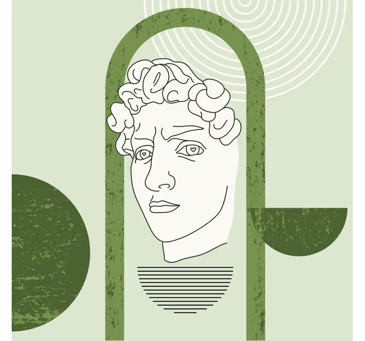 Living room blind with a trendy david sculpture - TenStickers