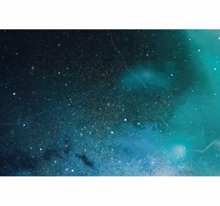 Living room blind blue and green meteor shower - TenStickers