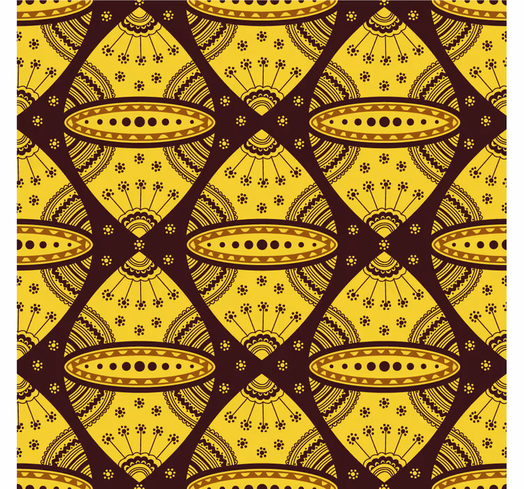 Living room blind african style yellow abstract art - TenStickers