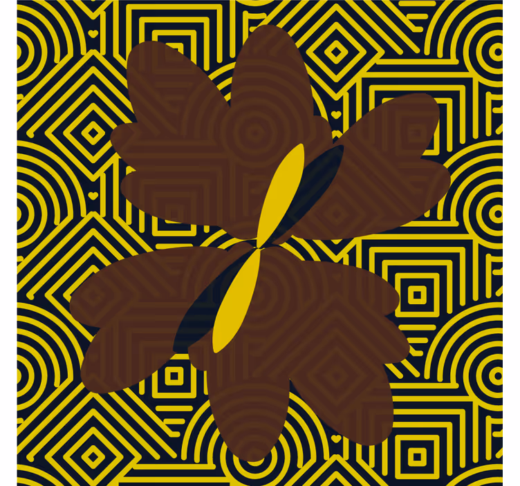 Living room blind in brown and yellow african art - TenStickers
