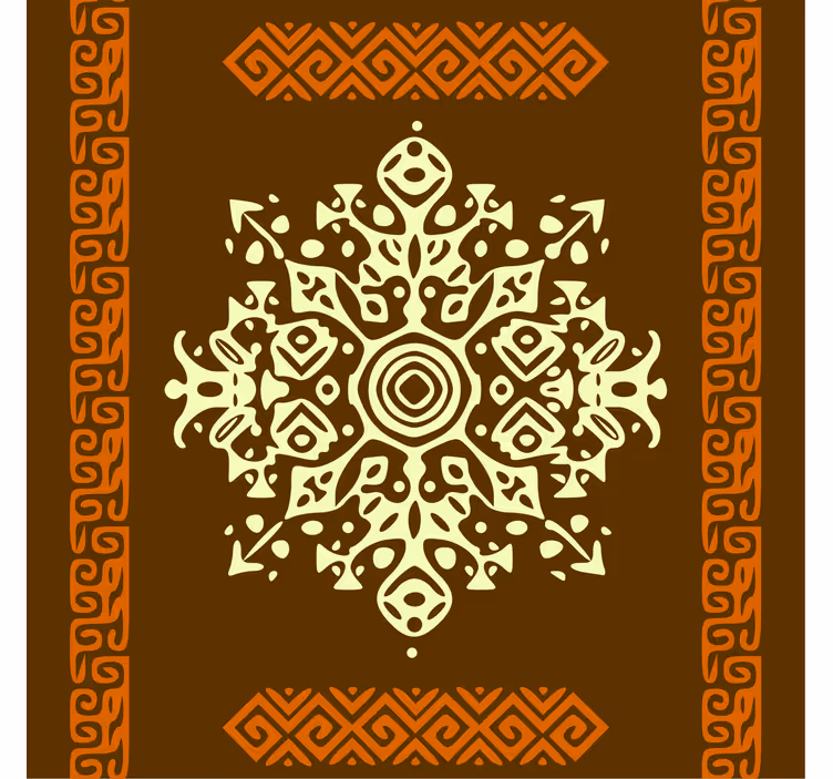 Living room blind with african style brown yellow pattern - TenStickers