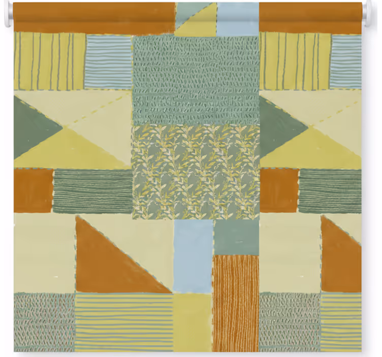 Living room blind patchwork colorful triangle design - TenStickers